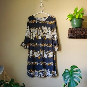 3/4 sleeve floral dress
